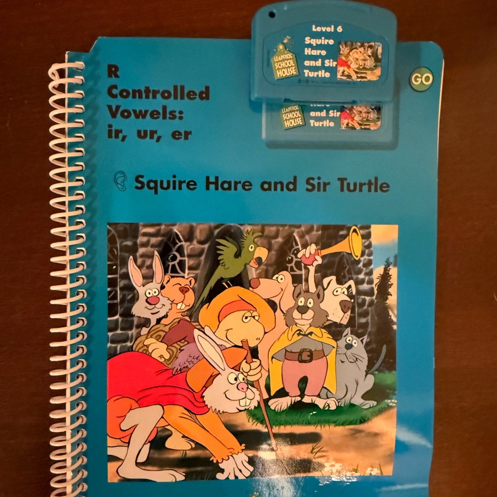 Used Kids Leap Frog Level 6 Squire Hare & Sir Turtle Book & Game. Not Tested